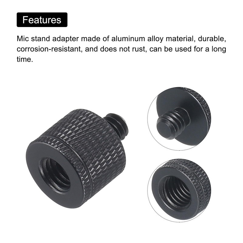 QUARKZMAN 4 Pack Microphone Stand Adapter M10 Female to 1/4