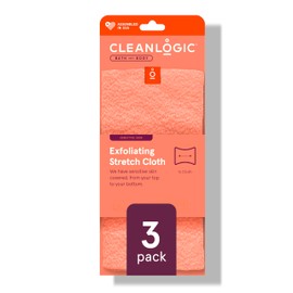 Body Exfoliating Cloth, Stretchy Exfoliator Bath and Shower Washcloths for Sensitive Skin, Reusable Daily Skincare Tool, Assorted Colors, 3 Count Value Pack