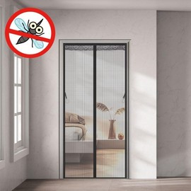 Magnetic Folding Screen Door Mosquito Net for Entryways and Balconies Velcro Black Small