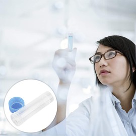 Dadabig Plastic Cryo Tubes 50 Pieces 5 ml Cryo Tube Test Tube with Cap Test Tube Sample Plastic Tube Transparent Clear Tube with Graduated and Screw Cap for Laboratory