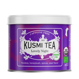 Kusmi Tea - Lovely Night - Rooibos based Herbal Tea with Honeybush, Pear, Licorice & Linden - Caffeine Free - Hot or Iced - Organic Flavore Rooibos Tea - 3.5 oz Loose Tea Tin