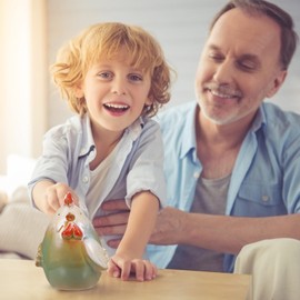 VOSAREA Piggy Bank Chicken, Ceramic Money Box, Small Children's Money Box, Cockerel, Coin Bank, Money Boxes, Desktop Piggy Bank Ornament for Children, Gift, Home, Office Decoration, Green