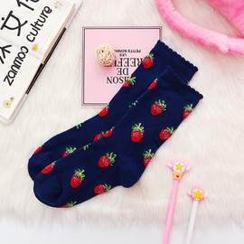 WOWOWO Women's Socks Sweet Funny Sweet Cream Candy Colour Milk Strawberry Socks For Girls