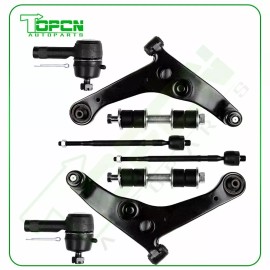 topcn-autoparts For 2002-2006 Mitsubishi Lancer 8PCS Front Lower Control Arms Sway Bars Tie Rods