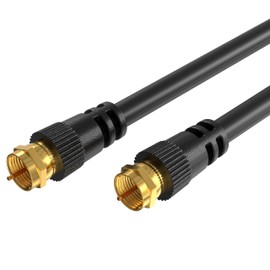 Cables Direct Online Pack of 10 x Coaxial Cables 25FT Black Coax RG6 Male F Type Extension Wire Digital Audio Video for Indoor and Outdoor Satellite Dish Cable TV Antenna