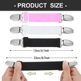 Eurzom 6 Pcs Pant Waist Tightener Waist Cinch Clip Belt Adjustable Elastic Pant Clip Women Men (Black, White, Pink)