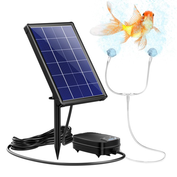NFESOLAR 4W Solar Aerator for Pond with Built-in 2200mAh Battery