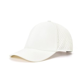 2THESTARS Quick-Dry Snapback Hats, 6-Panel Water-Resistant Mesh Baseball Caps for Men & Women, Golf, Running or Workouts - White