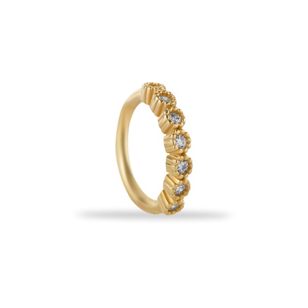 8mm Clicker Hoop Cartilage Piercing Earring With Clear Zircons -