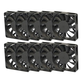 Rhombutech Set of 10 Whisper Quiet Sliding Bearing Fan 70 x 70 x 15 mm DC12 V 0.20 A, 3 Pins Power Connection (Set - 10x 70/70/15)