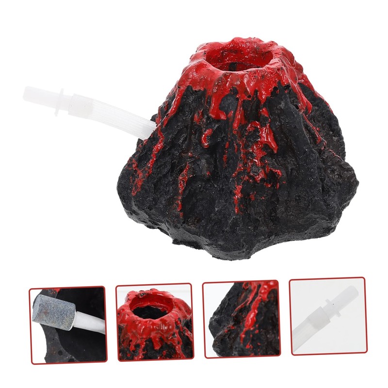 CORHAD Volcano Decoration Aquarium Bubbler Ornament for Fish Tank Landscaping