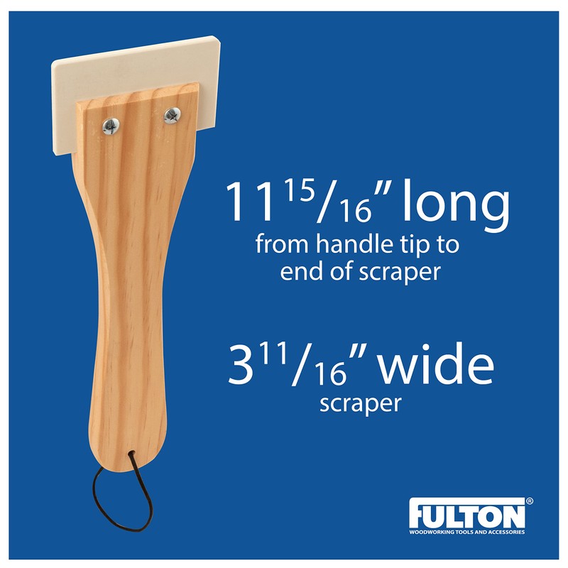 Fulton Veneer Scraper with Beveled Edges and Hardwood Handle for