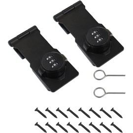 2X 110mm Mechanical Password Rotary Hasp Locks Door Security Slide Latch Lock (Black)