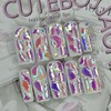 Completely full stone handmade nail tip pedi tip - Coffin