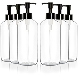 Youngever 10 Pack Plastic Pump Bottles 8 Ounce, Clear Refillable Plastic Pump Bottles