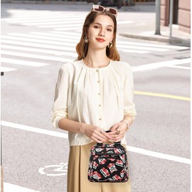 FOLOVEYA Umhängetasche Damen Kleine Handtasche Bunt Mini Rucksack Frauen Crossbody Bag Multi-Tasche Shopper Schultertasche College Reisen Wasserdicht Polyester Messenger Bag Bär