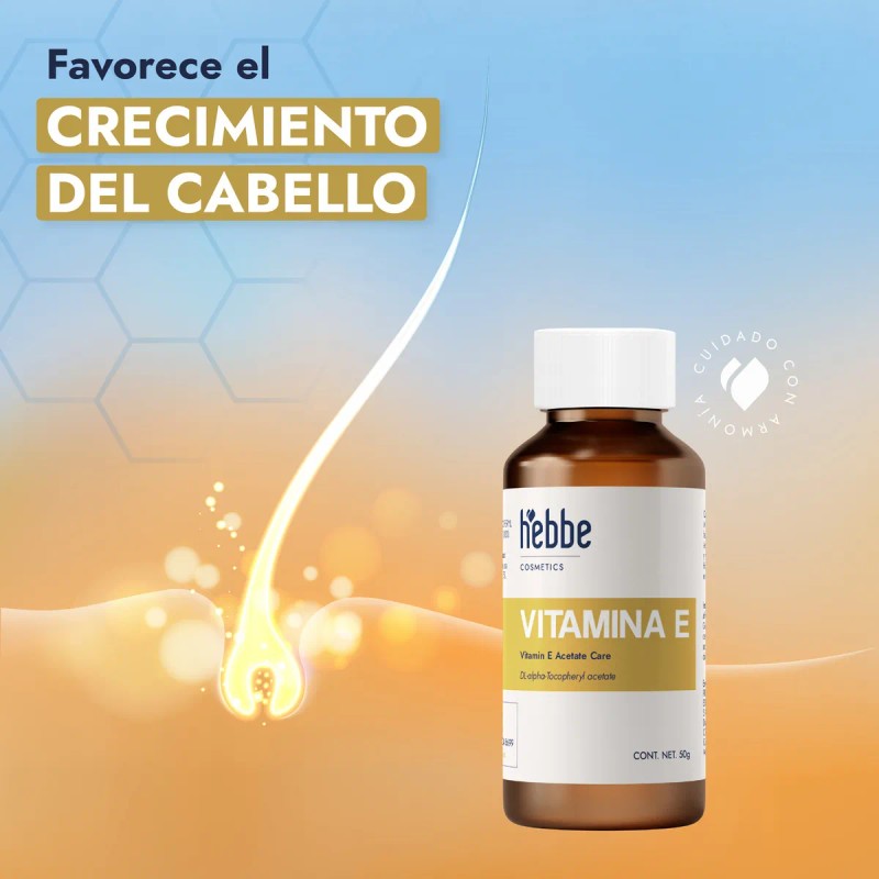 Hebbe aceite vitamina E oleosa 50 g, nutrición facial, capilar