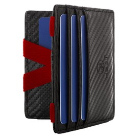 WEST® - Magic Thin Wallet with Coin Pocket, Carbon Red, with coin pocket, Minimalist
