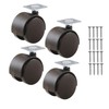 Keypak Hooded Swivel Castor Wheels -Twin Wheel- 40mm Diameter-Black Plastic-4Pk-Rolls
