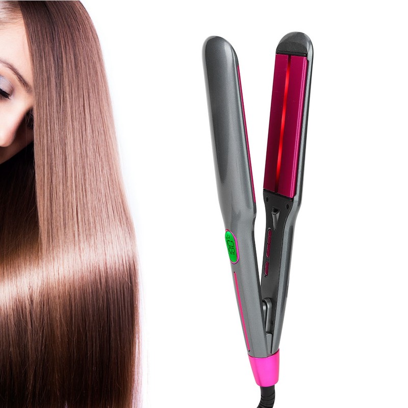 Anion LED Electric Ceramic Infrared Hair Straightener Hairdressing Tool