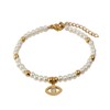LuckyLy Pulseras Mujer de Perlas con Ojo Turco, Brazalete con