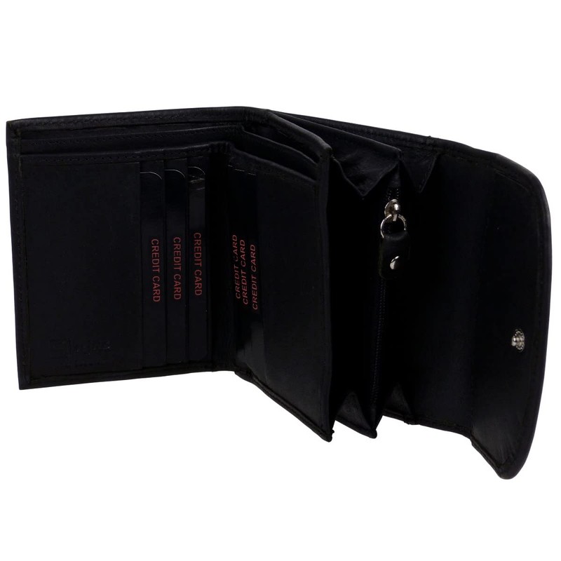 Gorjus Ladies Leather Wallet with Bow, black, Casual