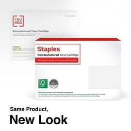 Staples Remanufactured High Yield Toner Cartridge Replacement for Brother TN-450, Black Color, Up to 2600 Page Yield Per Cartridge, Compatible with Select Models of Brother Laser Printers