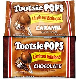 Caramel and Chocolate Tootsie Pops Limited Edition 2-pack Flavor Bundle, 1 pounds