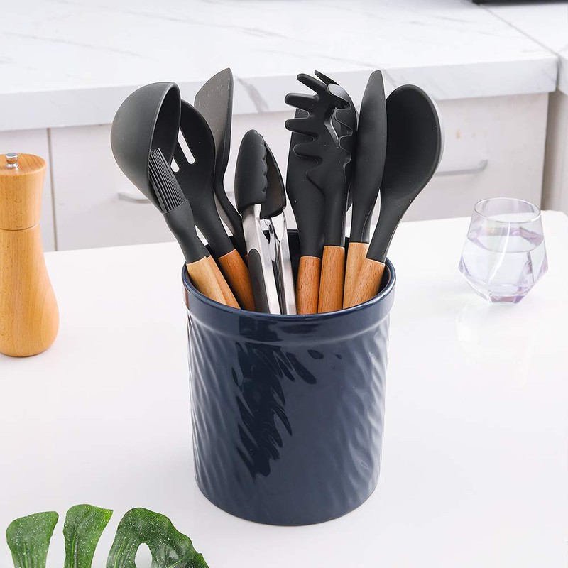 KOOV Kitchen Utensil Holder, Large Ceramic Utensil Crock, Deep and