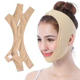 XBFOCNH 1 x Face Lifting Mask, V-Line Mask, Double Chin Lifting Belt, V-Line Mask, Painless Face Lifting Bandage to Eliminate Saggy Skin Tightening, Firming Anti-Wrinkle (L)
