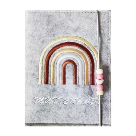 XMNIVATE 1 Piece Rainbow Felt Wallet Holder, Portable Coin Purse, Concealed Card Holder, Passport Cover, Suitable for Storing Vaccination Certificate (Grey)
