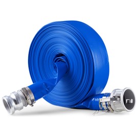 VEVOR Backwash Hose, 2 in x 100 ft, Blue PVC Hose, with Clamps, Camlock, Aluminum Fittings, Fit Various Pumps, for Sewage Treatment, Water Transportation and More Agricultural Purposes