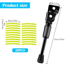 Kids Bike Kickstands 16 inch, Bike Stand Kick with 20 Reflector Stickers, Bicycle Stand Children's Bicycle Single Sided Upright Stand Kick Stand for Children's Bicycle, Folding Bicycle (16 inchs)