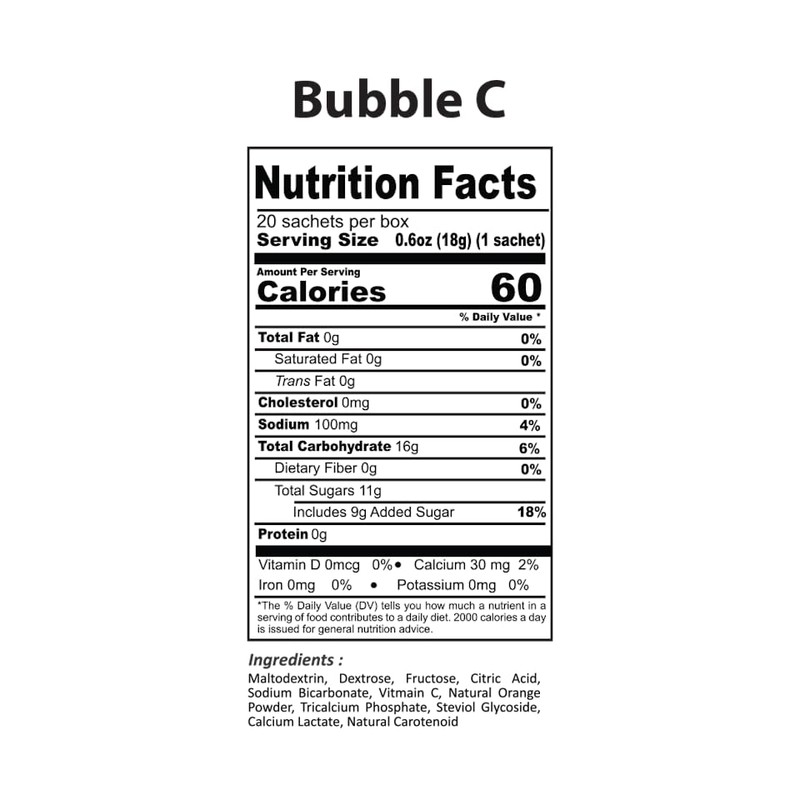 Generic Edmark Bubble C Instant Orange Drink - Natural Vitamin