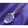 Hogdseirrs Crystal Loupe Pendant Necklace (Antique Silver)