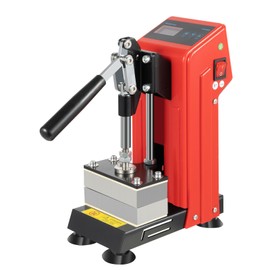 Manual Heat Press Machine, 0-400℉ 900W 110V Hot Press Stamping Machine Mini Heat Press Machine with 2.36 x 4.72 Inch Dual Heat Plates and LCD for Printing Heat Transfer Equipment