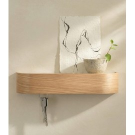 Kazai. Key Rack 'Toke' Minimalist Key Hook Design from Berlin Modern Key Holder with Wooden Shelf Key Rack as Hallway Furniture for the Wall Oak