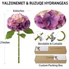 YalzoneMet 3 Pcs Pink Purple Hydrangea Artificial Flower Real Touch