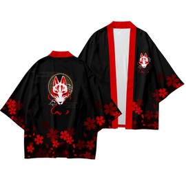 DOSLAVIDA Men's Japanese Kimono Jacket Set Stylish Open Front Coat With Shorts Chinese Style Printed Cardigan Suits