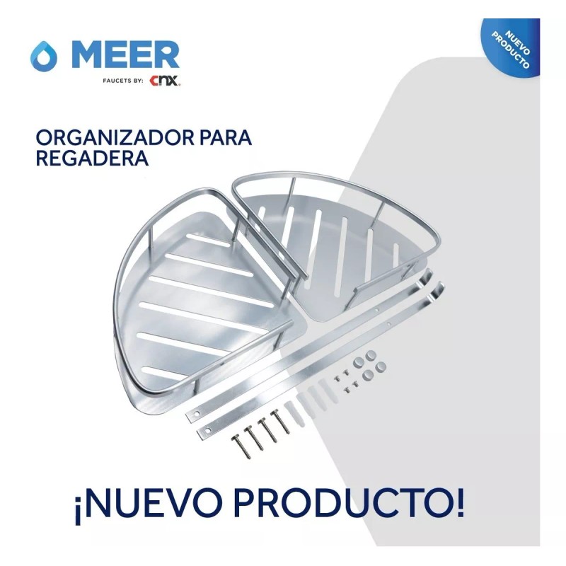 Cnx Organizador Para Regadera En Aluminio, Acabado Cromado