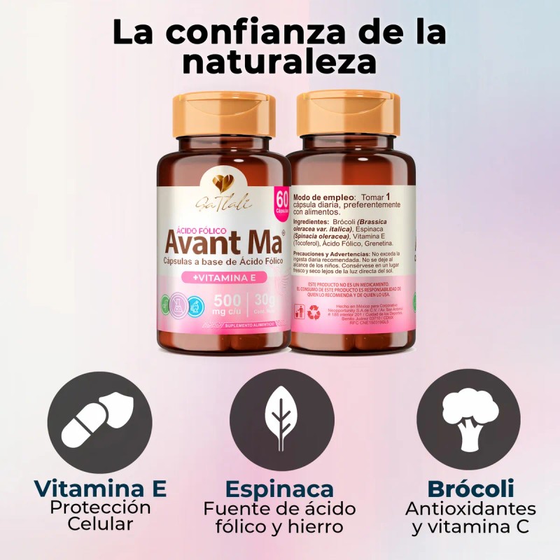Multi Vitaminico Para Mujer Contiene cido Flico, Vitamina E, Brocoli