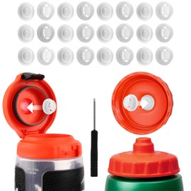Gosknor 12pcs Dispensing Rubber Valves Compatible with Gatorade Water Bottle, Silicone Valve Replacement Lid for Gatorade GX 30oz & Squeeze Bottle 32oz Plastic Inserts & Screwdriver