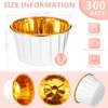 Gandeer 300 Pack White Gold Cupcake Liners Bulk Disposable Foil