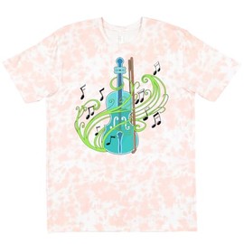 inktastic Violin with Musical Notes and Swirls Adult T-Shirt X-Large Tie Dye Pink 30602