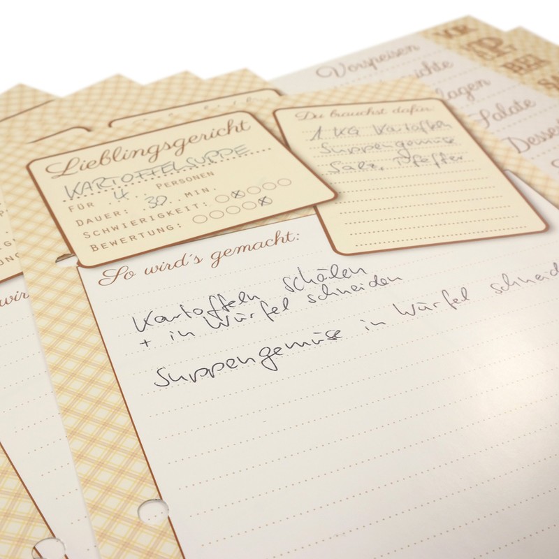 40 Recipe Cards & 9 Tabs DIN A5 Tabs Set