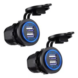 TO 2pzs 12v 2.1a Cargador Usb Para Coche Doble Salida Auto Moto
