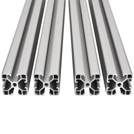 4PCS T Slot 4040 Aluminum Extrusion Profile 39.4'',European Standard Anodized Linear Rail for 3D Printer Parts and CNC DIY 1000mm Silver(39.4inch)