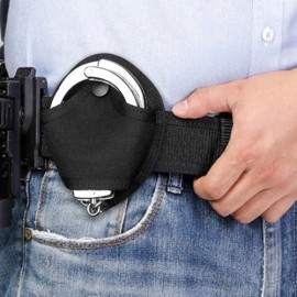 2PCS Tactical Molle Open Top Handcuff Case Pouch Duty Belt Black Handcuff Holder