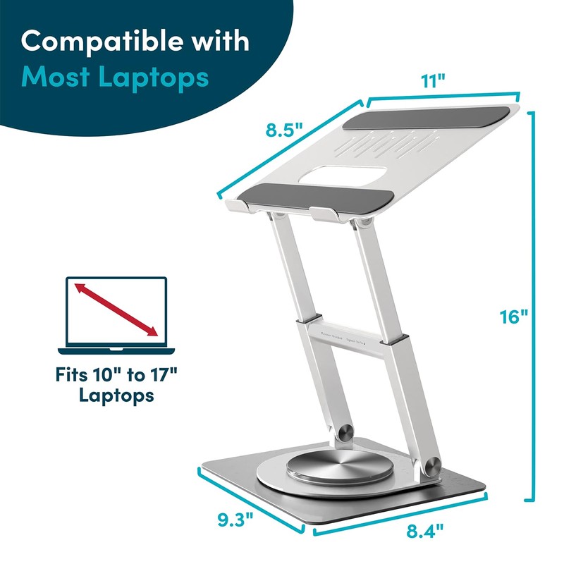 Lifelong 360 Rotating Ergonomic Laptop Stand for Desk, Laptop Riser