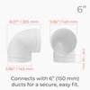 HVAC OV 6” Inch Round Duct Elbow 90 Degree for